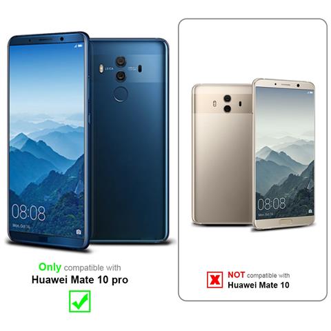 Custodia Compatibile Con Huawei Mate 10 Pro In Grigio Nero - Coperchio Protettiva Con Chiusura Magnetica, Funzione Stand E Tasca Per Le Carte - Foto 10
