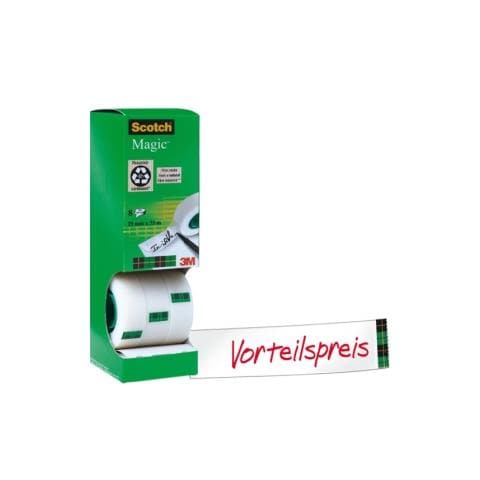 Nastro invisibile Scotch Magic - 19 mm Larghezza x 33 m Lunghezza - Resistente al calore - 8 Rullo - Opaco - Foto 1