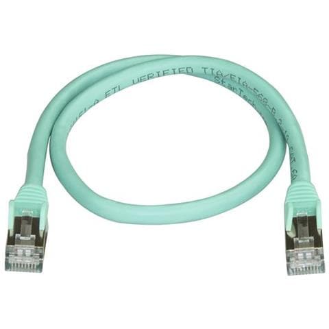 Cavo di Rete Ethernet Cat6a - Cavo Schermato STP da 50cm - Cavo RJ45 Antigroviglio - Turchese - Foto 3
