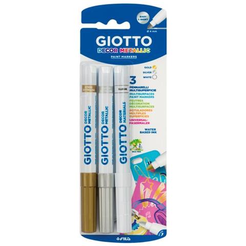 Pennarelli Disegno Fila F014700 Decor Metallic Multisurfaces Bianco E - Foto 1