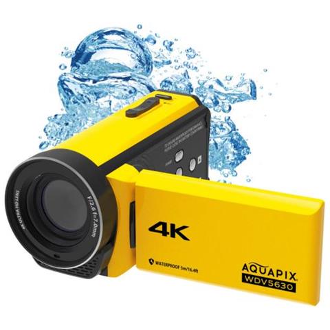 Aquapix Wdv5630 Videocamera Palmare 13 Mp 4k Ultra Hd Giallo - Foto 1