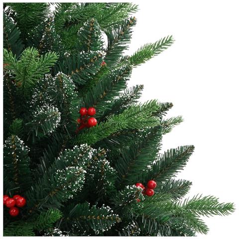 Albero Natale Artificiale Incernierato Con Bacche Rosse 150 Cm - Foto 2
