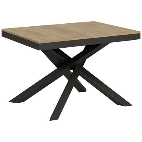 Tavolo Allungabile 90x120/380 Cm Volantis Evolution Telaio Antracite - Quercia Natura - Foto 2