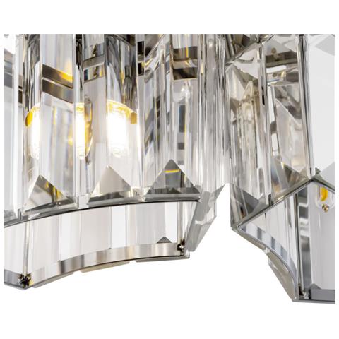 Applique Da Parete Moderno Colline Acciaio Cromo 2 Luci G9 40w - Foto 4