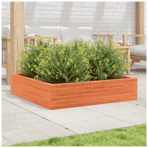 Fioriera Giardino Marrone Cera 100x100x23 Legno Massello Pino - Foto 3