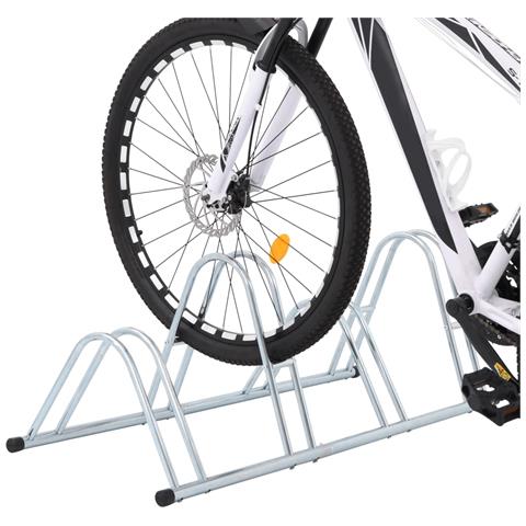 Supporto Per 4 Bici Da Pavimento Autoportante Acciaio Zincato - Foto 2