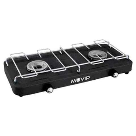 Fornello A Gas Muvip 2 Fuochi Con Griglia Removibile - Base Antiscivolo - Colore Nero - Foto 1