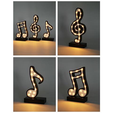 Lampada Moderna A Forma Di Note Musicali - Elegante Decorazione Nera Per Casa - Foto 5