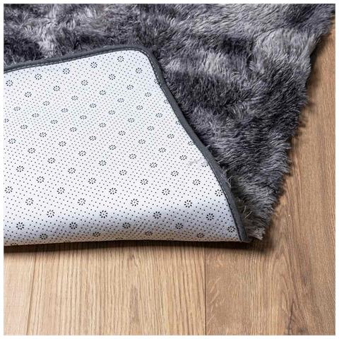 Tappeto Shaggy a Pelo Lungo NAVARRA Grigio Scuro 120x120 cm - Foto 9