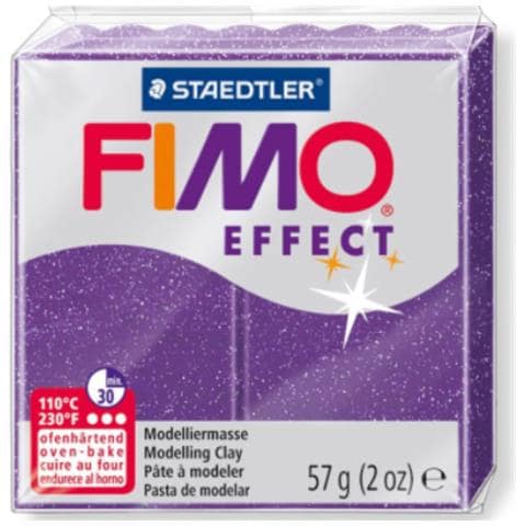 Fimo Effect Soft - Pasta Modellabile Sintetica 56gr - Colore Viola Glitterato 602 - Foto 1