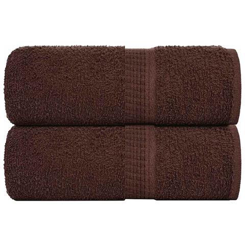 Asciugamani Ospiti 2 Pz Marrone 30x50 Cm 360 G/m 100% Cotone - Foto 1