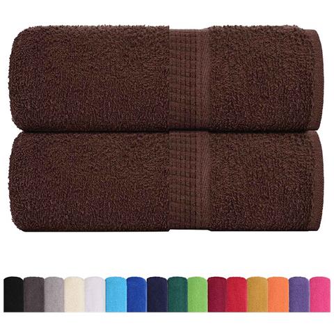 Asciugamani Ospiti 2 Pz Marrone 30x50 Cm 360 G/m 100% Cotone - Foto 2