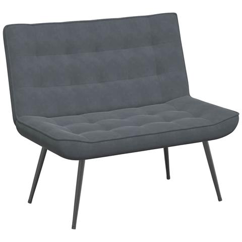 Panca Grigio Scuro 110x74x84 Cm In Velluto - Foto 2