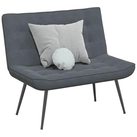 Panca Grigio Scuro 110x74x84 Cm In Velluto - Foto 1