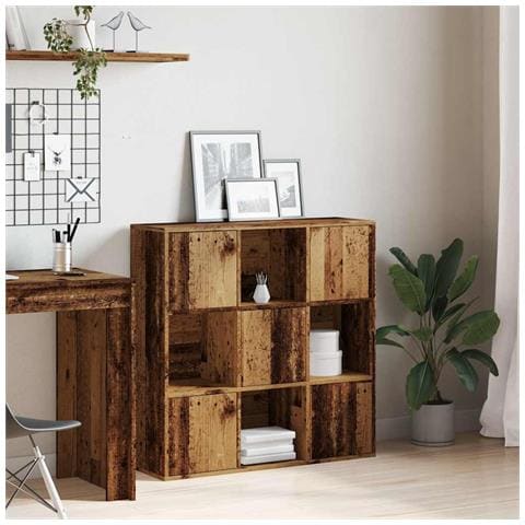 Libreria Legno Antico 90x28x90 Cm In Legno Multistrato - Foto 3