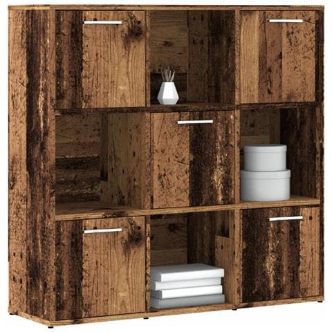 Libreria Legno Antico 90x28x90 Cm In Legno Multistrato - Foto 1