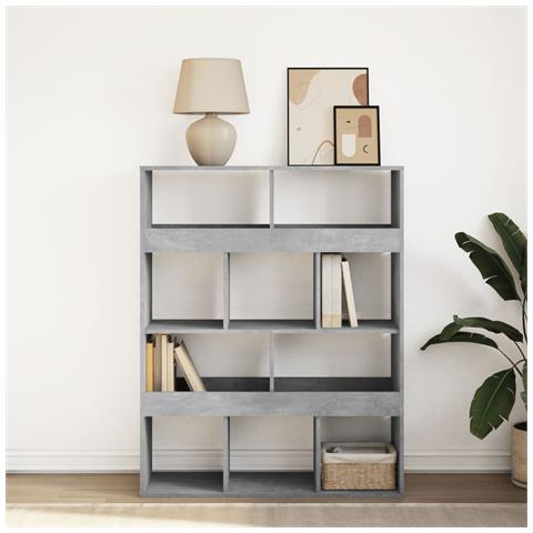 Libreria Grigio Cemento 100x33x125,5 Cm In Legno Multistrato - Foto 3