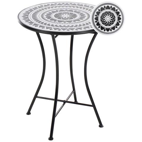 Tavolino Bistrot Comiso 60 Cm 60 Cm Metallo Nero /bianco - Foto 2
