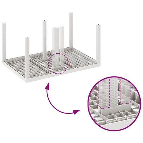 Set da Pranzo da Giardino da 7 Pezzi con Cuscini Bianco Polyrattan - Foto 9
