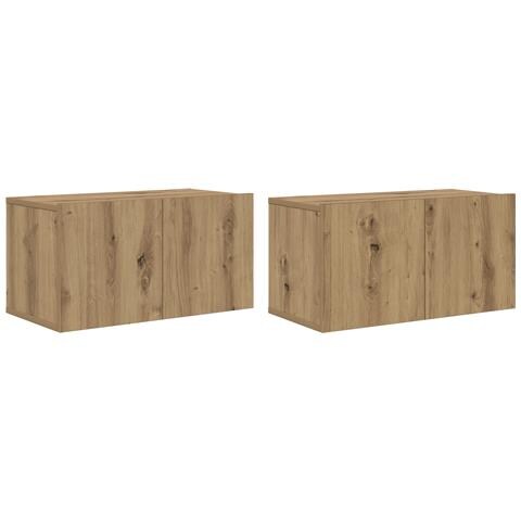 Set di mobili TV Rovere artigianale MDF Medio Mobile TV - Foto 1