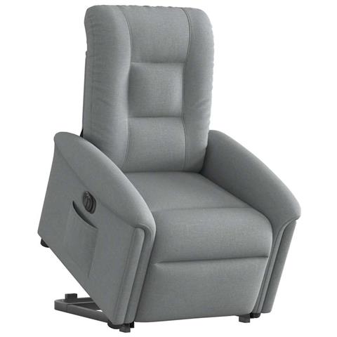 Poltrona Reclinante Alzapersona Elettrica Grigio Chiaro Tessuto - Foto 2