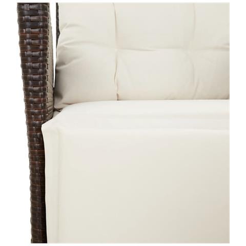 Sedia Reclinabile Giardino con Poggiapiedi Marrone Polyrattan - Foto 9