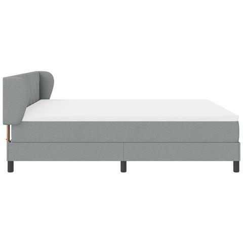 Letto a Rete con Materasso Grigio Chiaro 180x200 cm Tessuto - Foto 9