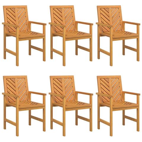 Sedie da pranzo da giardino 6 pcs Marrone 59 x 62.5 x 89 cm - Foto 1