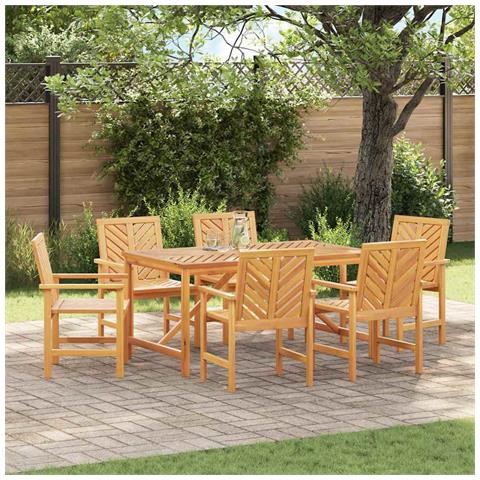 Sedie da pranzo da giardino 6 pcs Marrone 59 x 62.5 x 89 cm - Foto 2