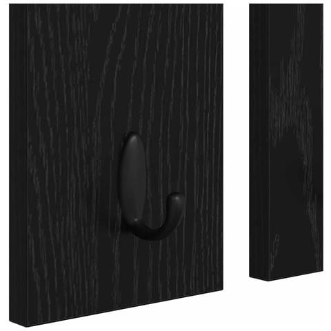 Appendiabiti a muro con lo scaffale Rovere nero 85 x 10 x 45 cm - Foto 9