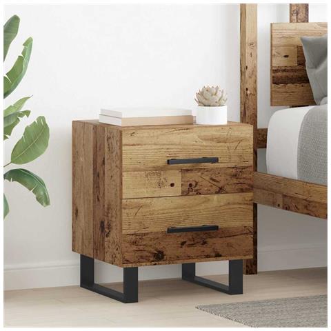 Armadio da Notte con cassetto Legno vecchio 40 x 35 x 47,5 cm - Foto 2