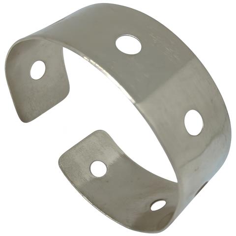 Bracciale Largo In Ottone, Camino Placcato Argento, 10µ - Foto 1