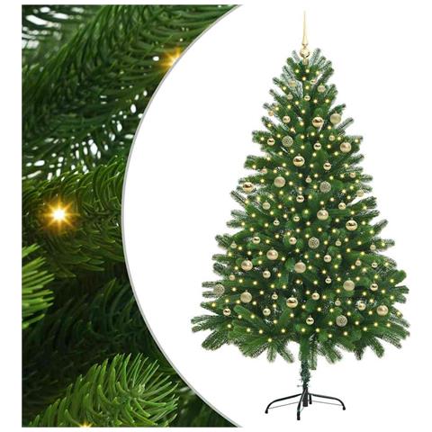Albero di Natale con 300 LED con supporto Verde 210 cm PE - Foto 1