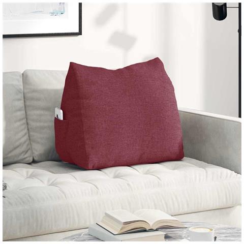 Cuscino per Schiena Rosso Vino 60 x 20 x 50 cm Tessuto - Foto 2