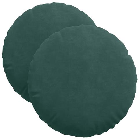 Cuscini per Seduta 2 pcs Verde Scuro Ø 40 x 13 cm Velluto - Foto 1