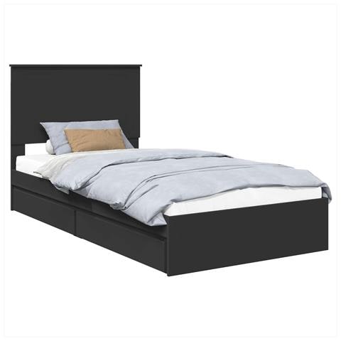 Letto con Contenitore Nero 100 x 200 cm Legno multistrato - Foto 1