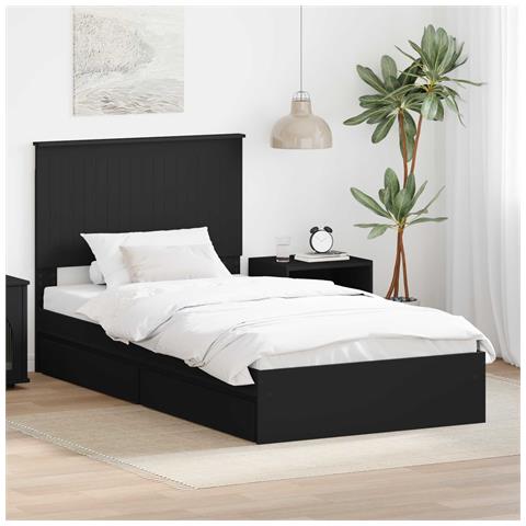 Letto con Contenitore Nero 100 x 200 cm Legno multistrato - Foto 2