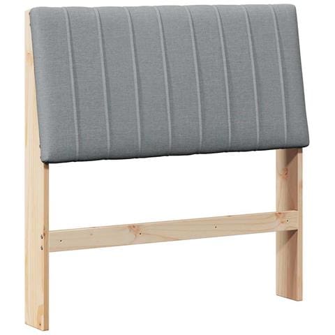 Testiera imbottita Grigio chiaro 90 cm Pino massello - Foto 1