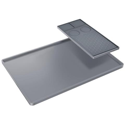 Tappetino In Silicone Per Macchina Da Caffè Con Vassoio - 61x40.5x1.1cm - 600g Grey - Foto 1