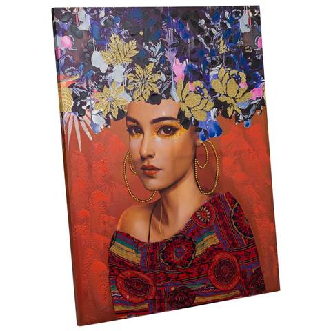 Quadro Dipinto A Mano Con Rilievo Rosso 90x120x3h - Foto 1