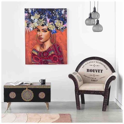 Quadro Dipinto A Mano Con Rilievo Rosso 90x120x3h - Foto 2