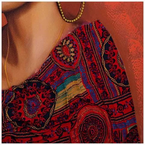 Quadro Dipinto A Mano Con Rilievo Rosso 90x120x3h - Foto 8