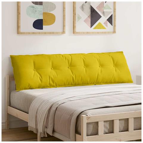 Cuscino per Schiena Giallo 180 x 50 cm Tessuto in Cords - Foto 2