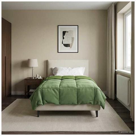 Duvet Invernale Trapuntato Verde 155 x 200 cm Microfibra - Foto 2