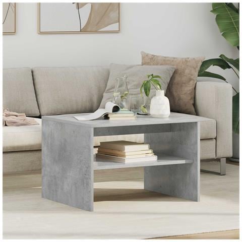 Tavolino da salotto Grigio cemento 60 x 50 x 40 cm - Foto 2