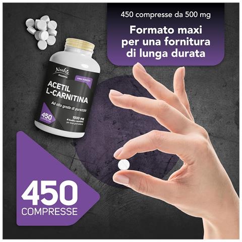 Acetil L-Carnitina 450 Compresse - 1000 mg per Dose Giornaliera - Energia, Tono e Vitalità (Confezione tripla) - Foto 5
