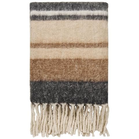 Plaid Carmel In Misto Lana Nero E Marrone 130x170 Cm - Foto 1