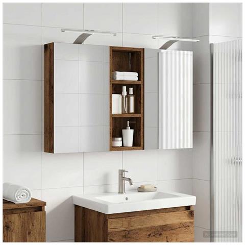 Set di Armadi da Bagno con lo scaffale 3 pcs 80 x 10,5 x 50 cm - Foto 2