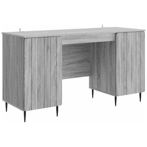 Scrivania Grigio Sonoma 142,5 x 50 x 75 cm Legno ingegnerizzato - Foto 1