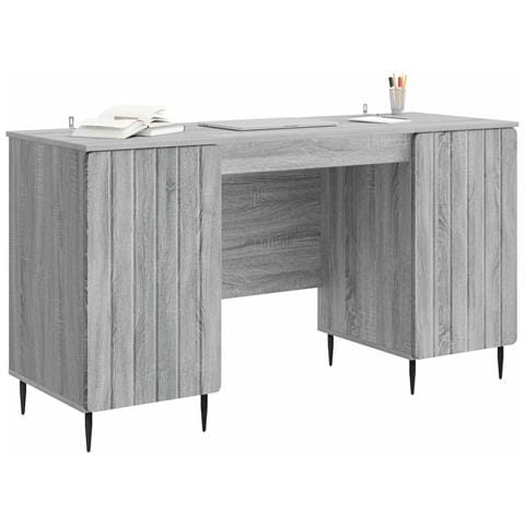 Scrivania Grigio Sonoma 142,5 x 50 x 75 cm Legno ingegnerizzato - Foto 2